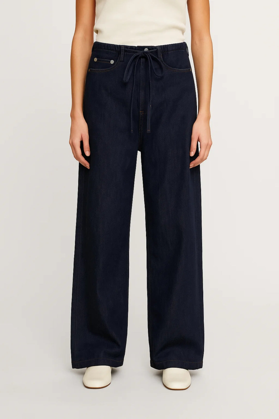 Jeans ampi con vita elasticizzata e coulisse | Comfort e stile quotidiano