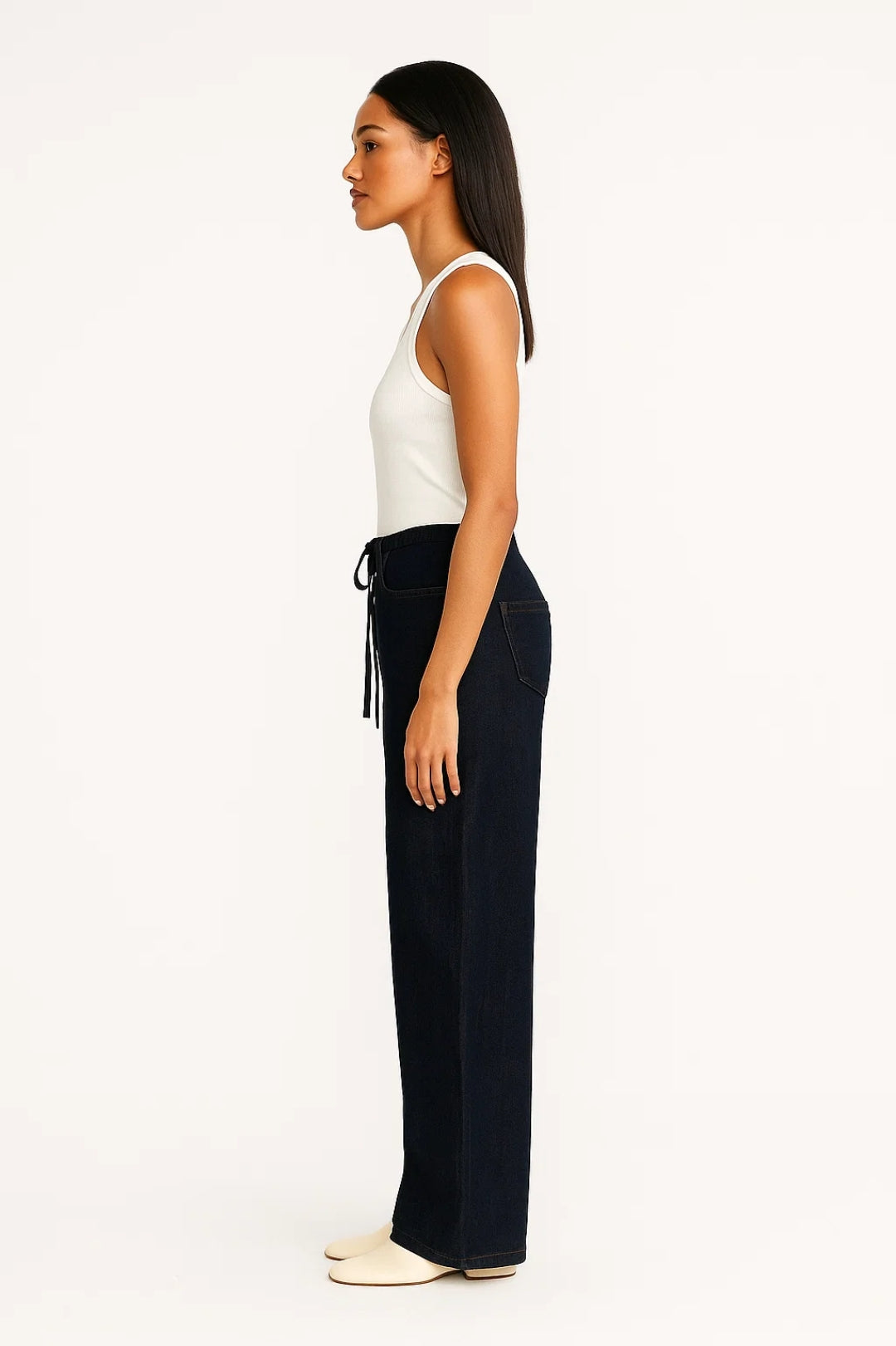 Jeans ampi con vita elasticizzata e coulisse | Comfort e stile quotidiano