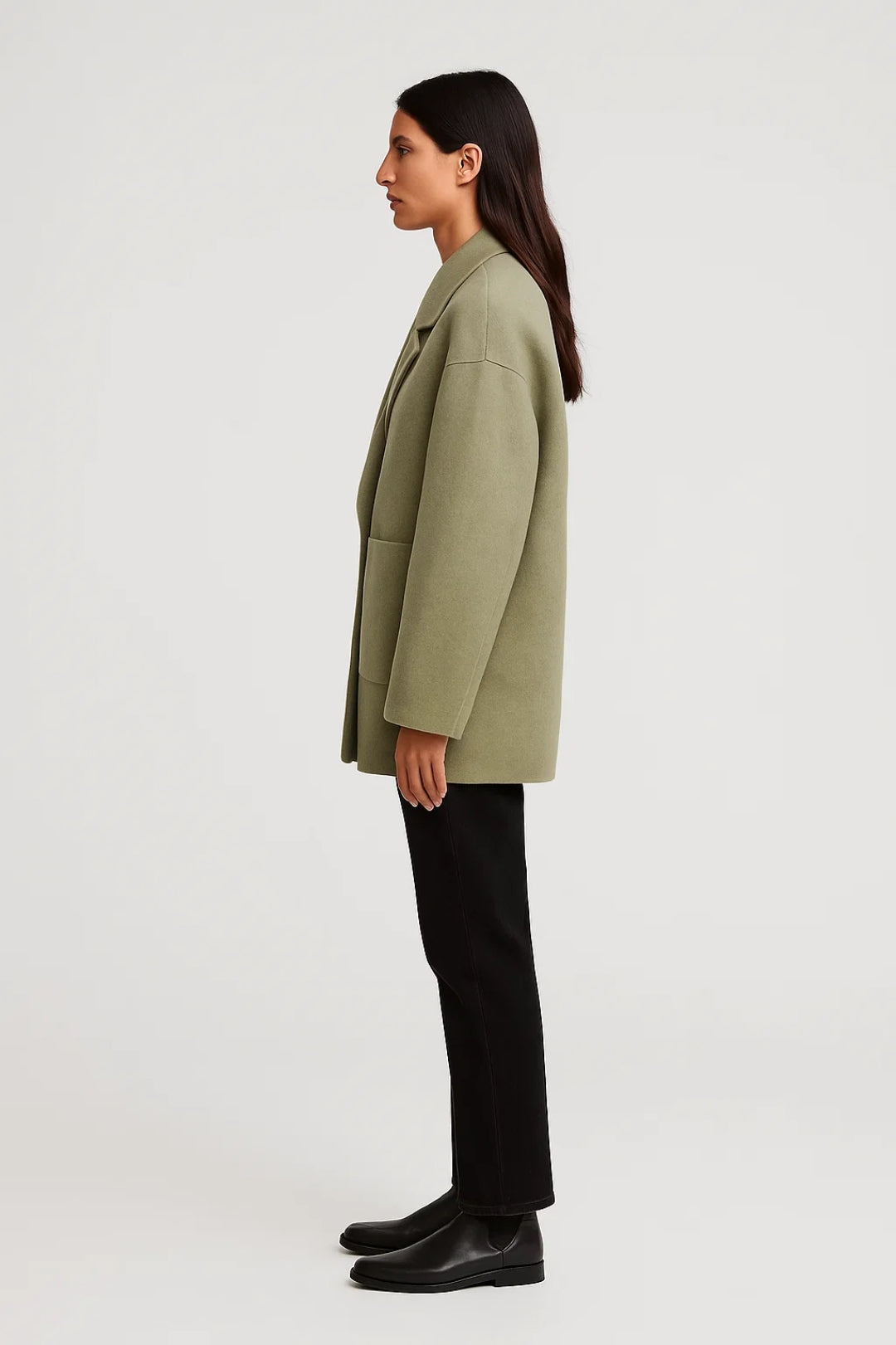 Cappotto oversize doppiopetto con tasche frontali