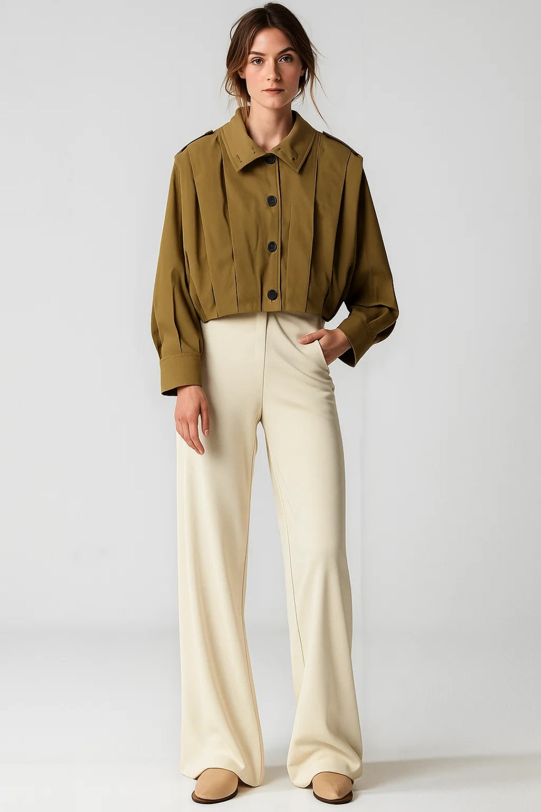 Giacca corta stile utility con bottoni | Design moderno e strutturato