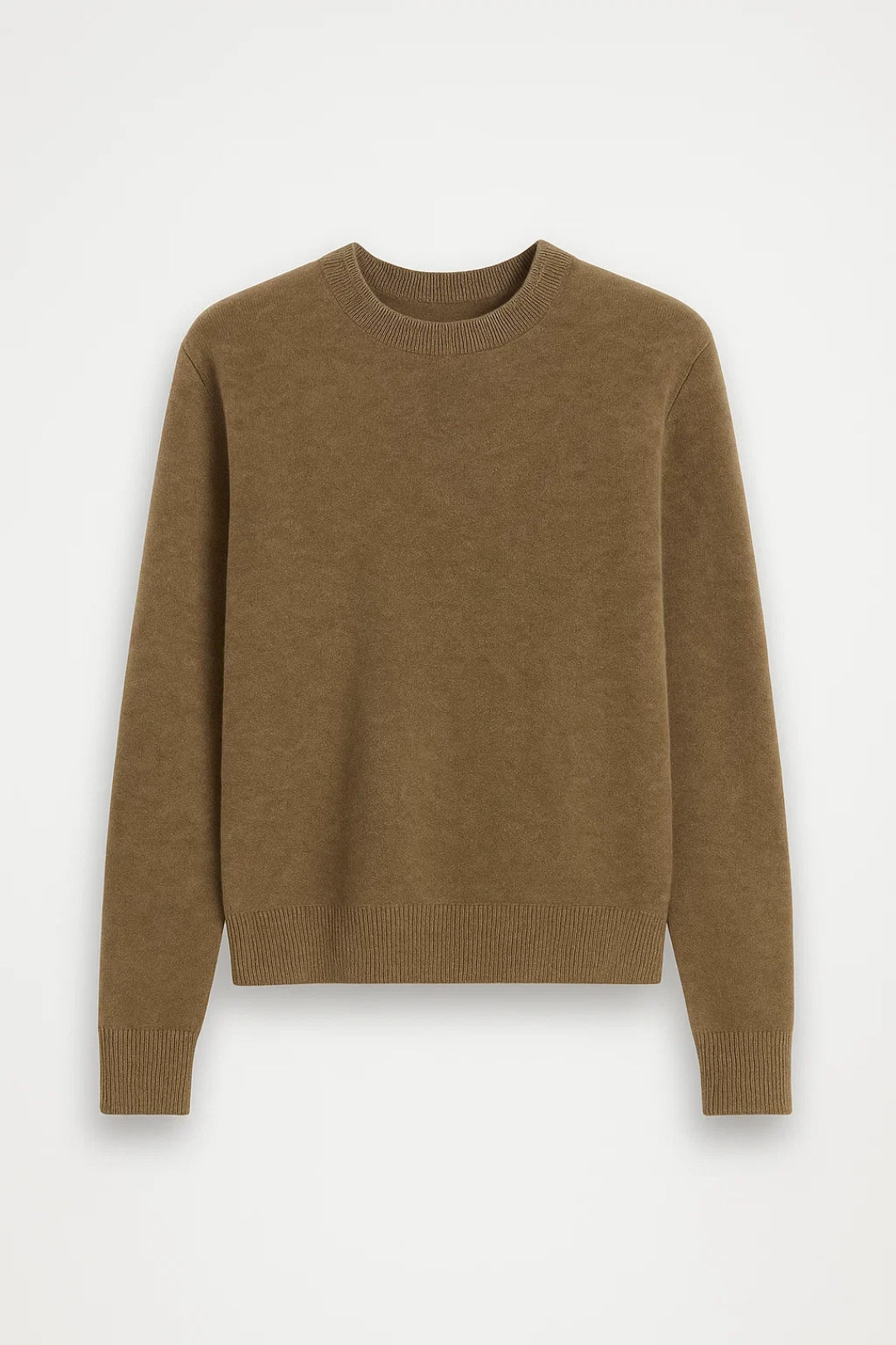 Maglione minimal con girocollo e finiture a costine