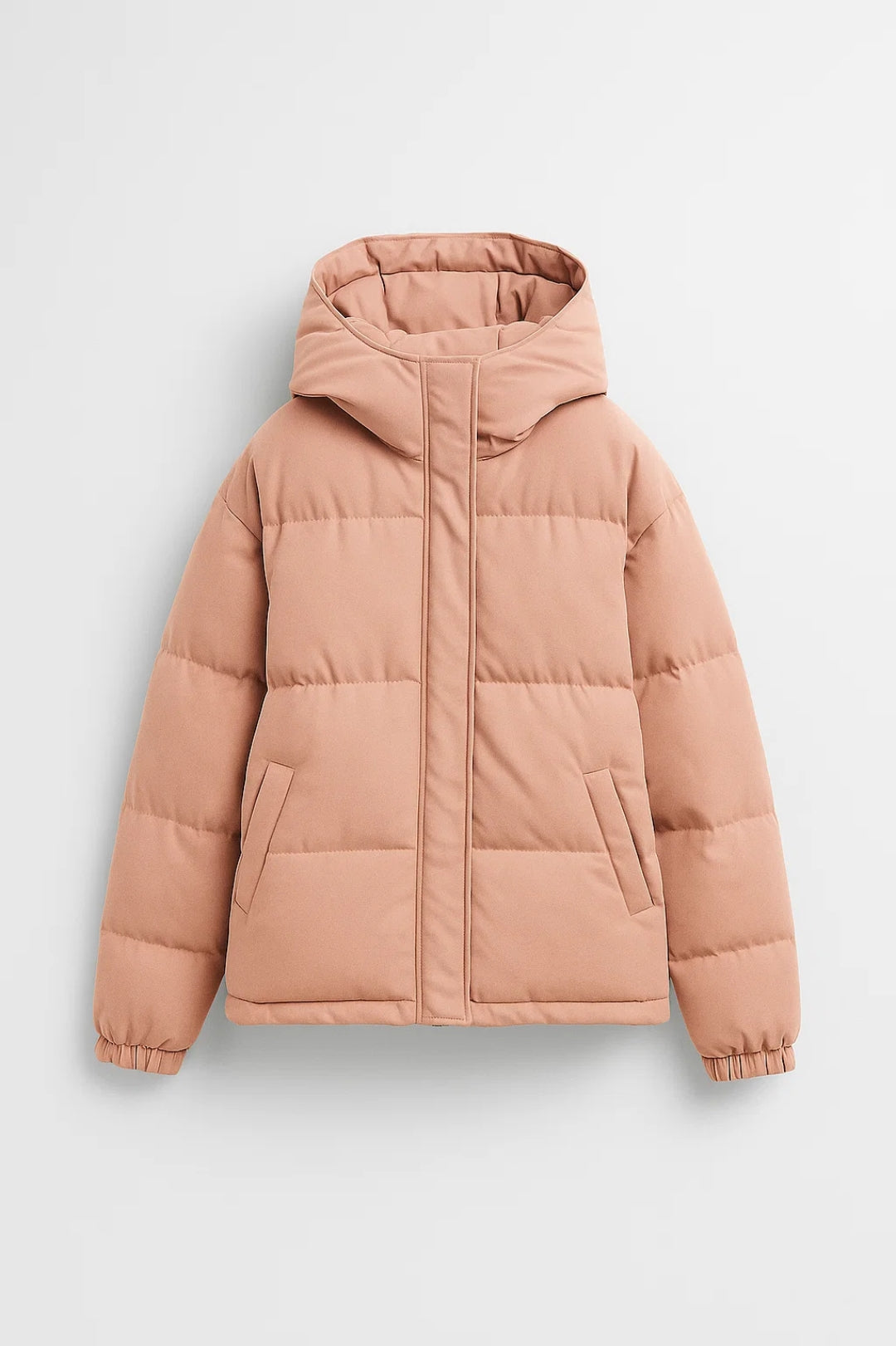 Piumino imbottito con cappuccio | Disponibile in verde salvia e rosa cipria