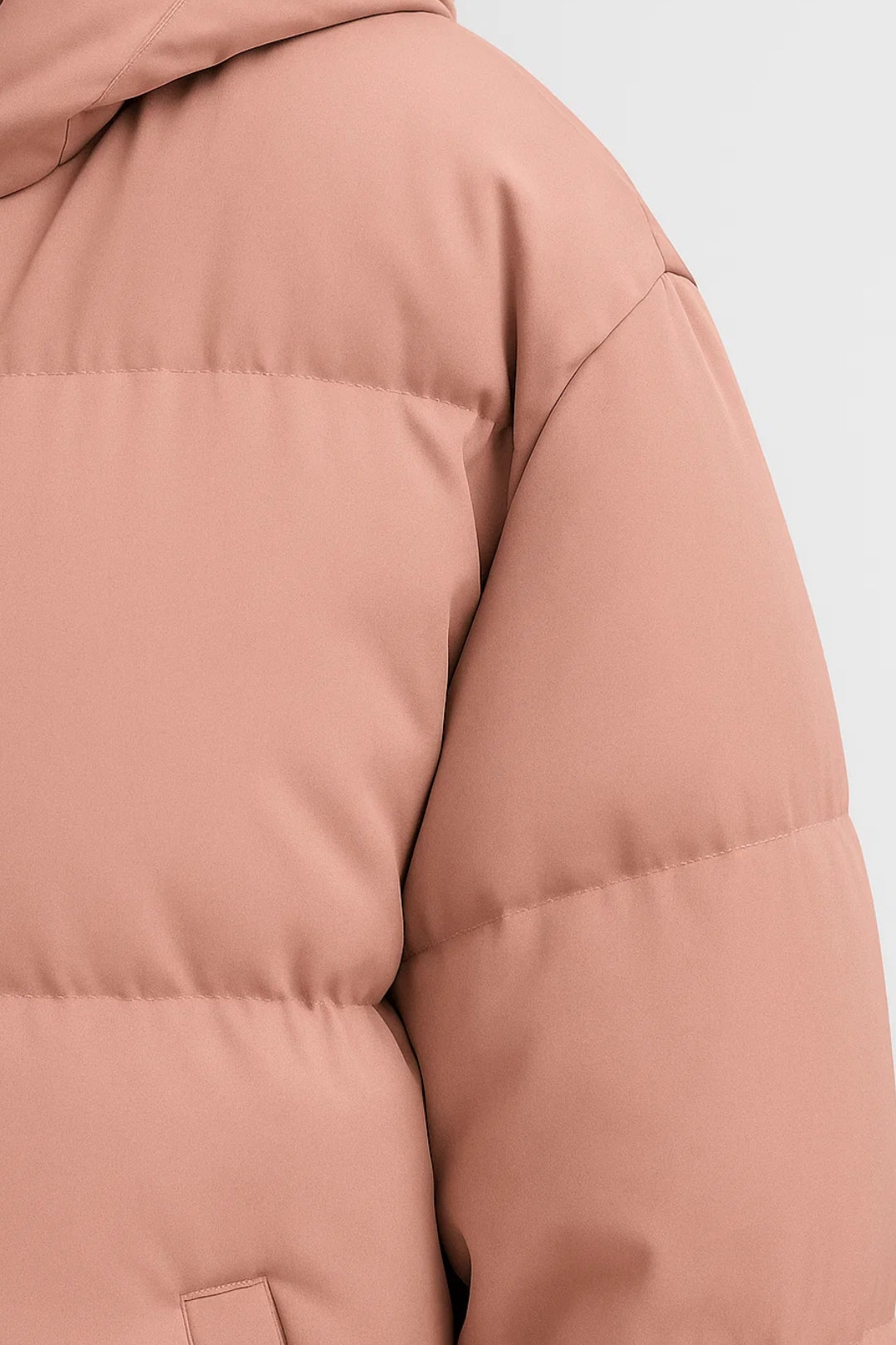 Piumino imbottito con cappuccio | Disponibile in verde salvia e rosa cipria