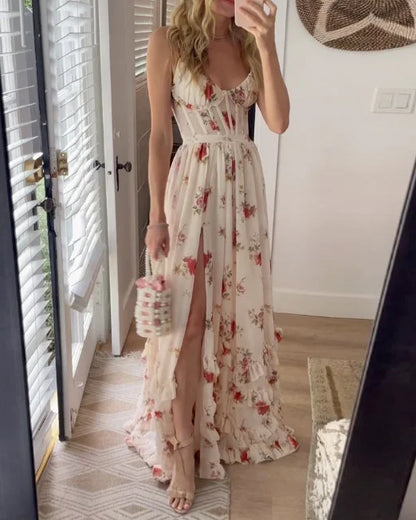 Elegante Abito Maxi con Stampa Floreale – Stile Senza Tempo