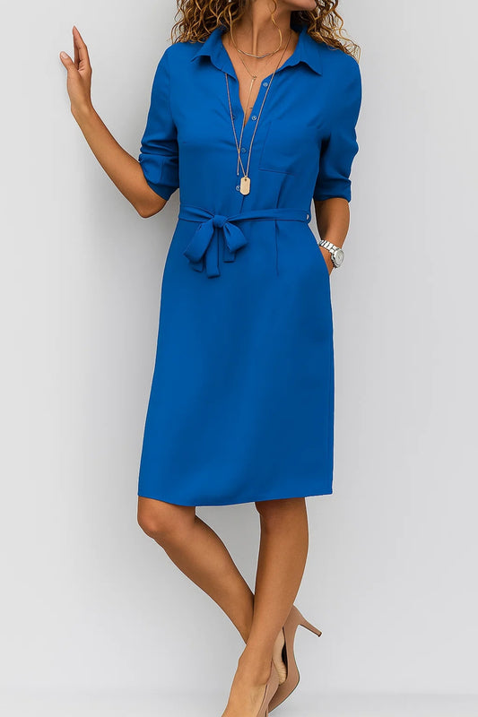 Abito Camicia con Cintura | Mezza Manica | Eleganza Versatile