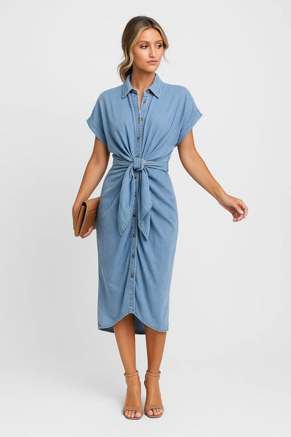 Abito Camicia in Denim | Cotone | Elegante e Casual