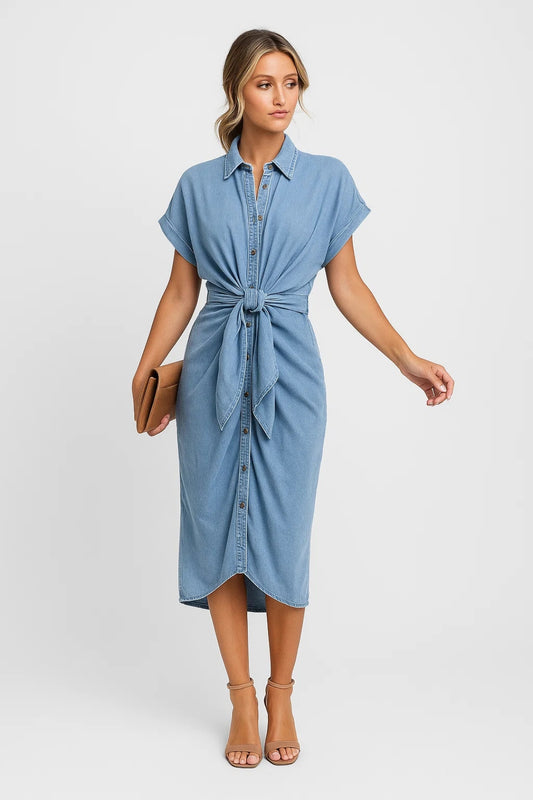 Abito Camicia in Denim | Cotone | Elegante e Casual