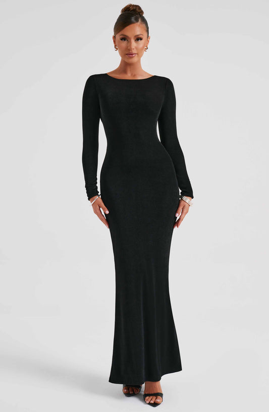Abito Lungo Elegante | Aderente | Maniche Lunghe
