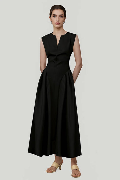 Abito Midi Nero | Elegante | Strutturato e Senza Tempo