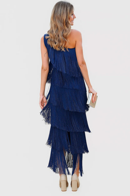 Abito con Frange | Monospalla | Eleganza Dinamica