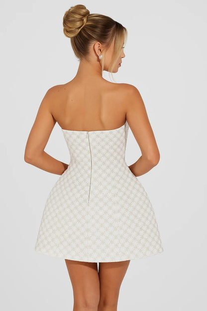 Abito corto senza spalline | Tessuto strutturato | Stile elegante e moderno