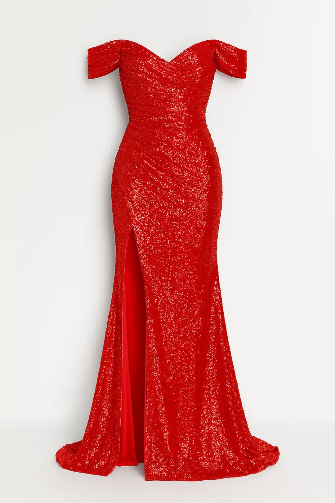 Abito da sera con spacco e spalle scoperte