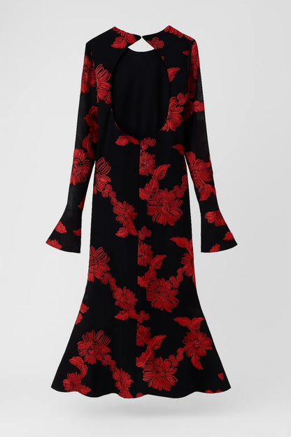 Abito lungo con motivo floreale | Elegante e raffinato