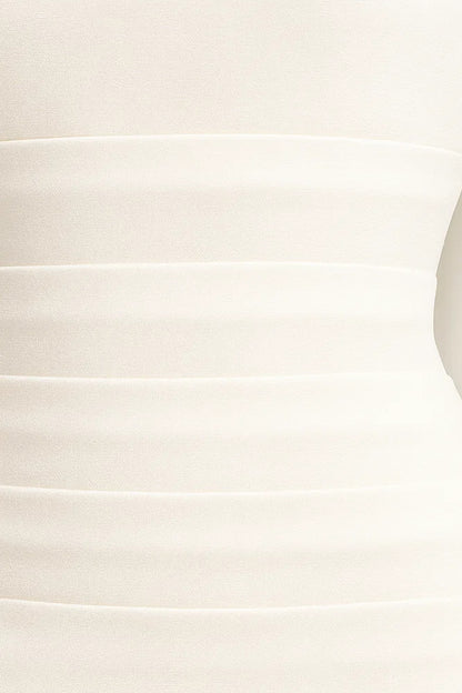 Abito lungo con sciarpa in chiffon | Senza spalline | Vestibilità aderente