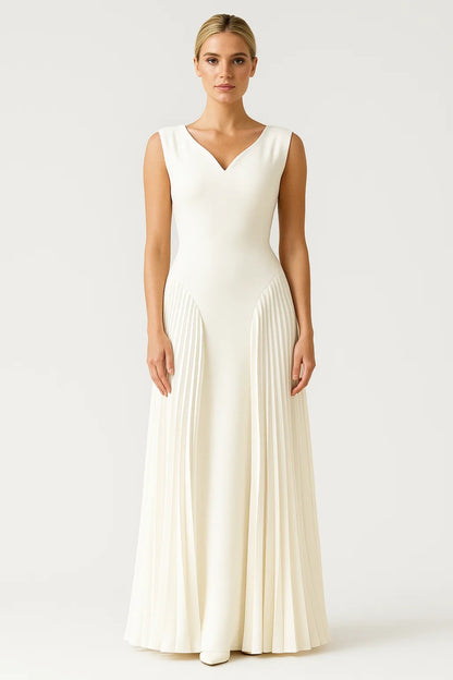 Abito lungo da donna con gonna plissettata | Eleganza senza tempo