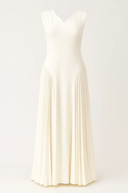 Abito lungo da donna con gonna plissettata | Eleganza senza tempo