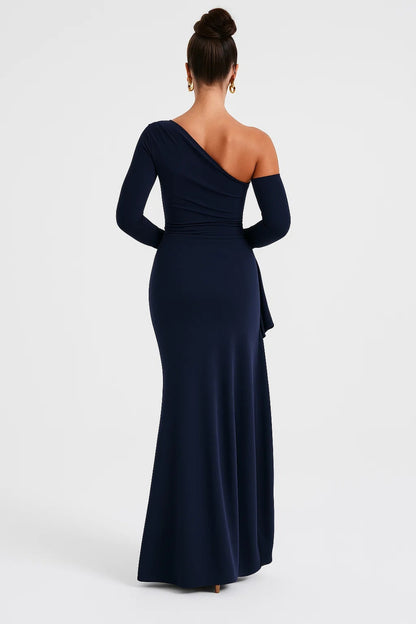 Abito lungo monospalla | Spacco laterale | Eleganza da sera