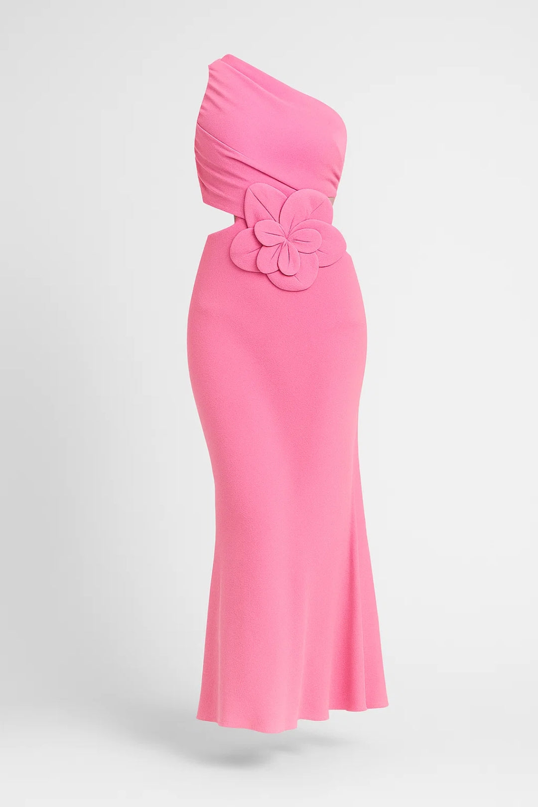 Abito lungo monospalla con fiore 3D | Eleganza estiva con dettaglio cut-out
