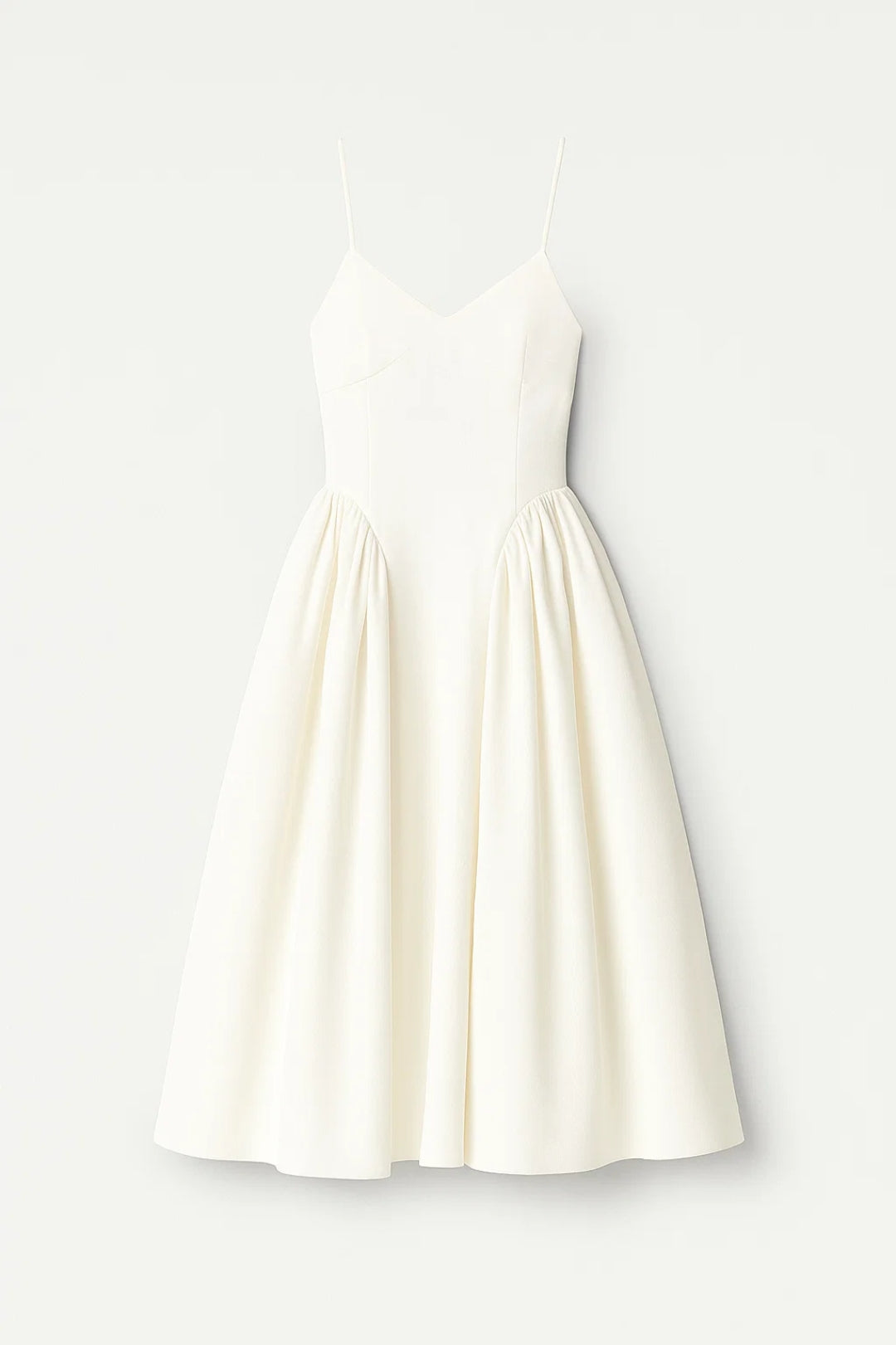 Abito midi con spalline sottili e corsetto regolabile