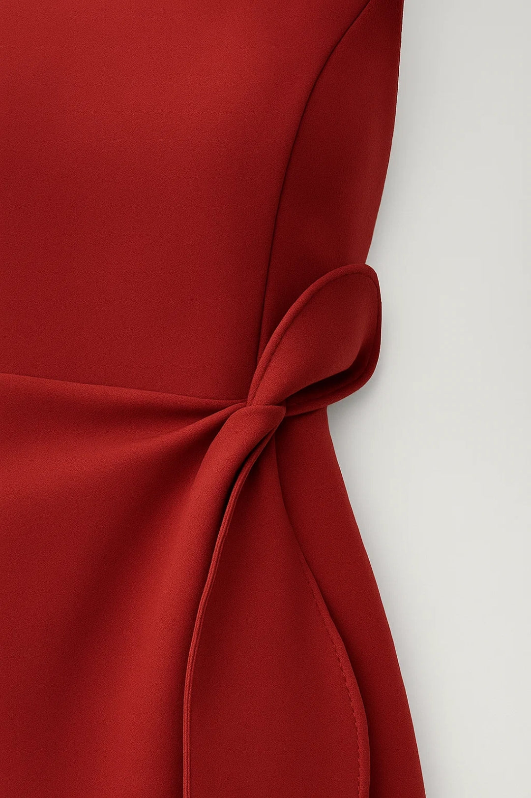 Abito midi elegante con nodo laterale | Taglio svasato e raffinato