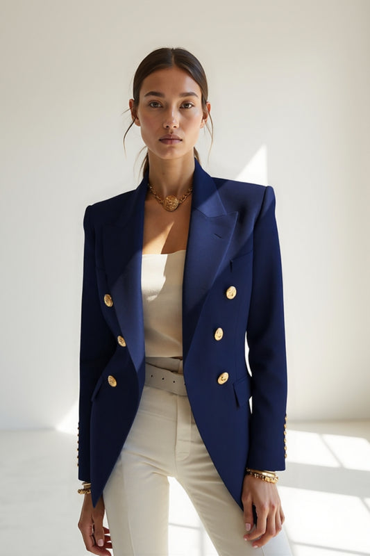 Blazer doppiopetto elegante con bottoni dorati | Disponibile in tre colori