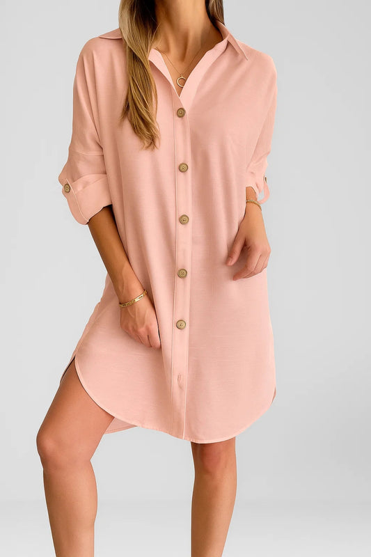 Camicia lunga con bottoni in stile chemisier | Vestibilità morbida