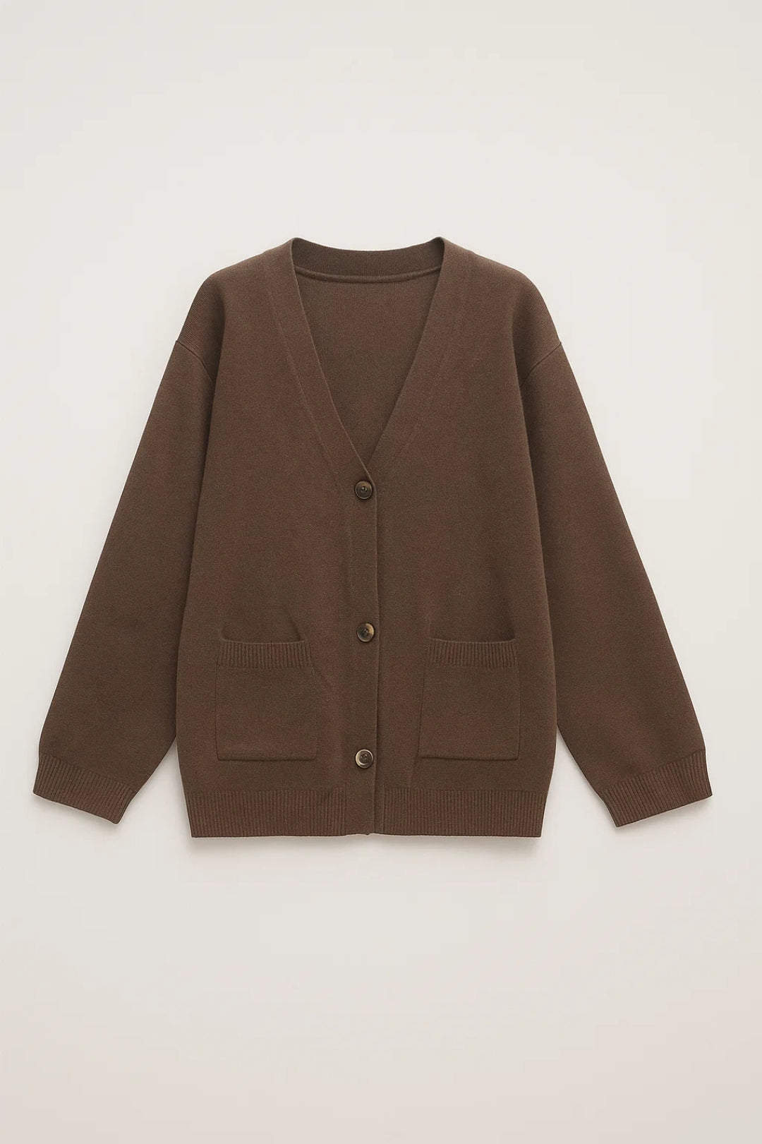 Cardigan con scollo a V e tasche applicate