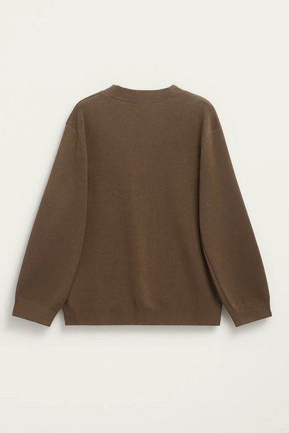 Cardigan con scollo a V e tasche applicate