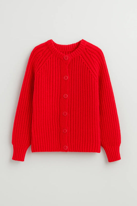 Cardigan in maglia grossa con bottoni
