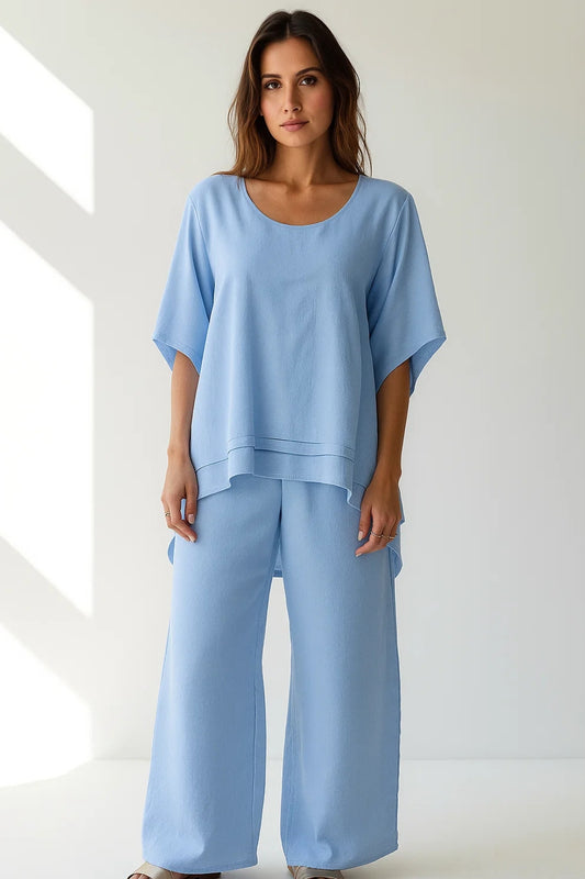 Completo ampio in tessuto leggero | Maglia oversize e pantaloni larghi
