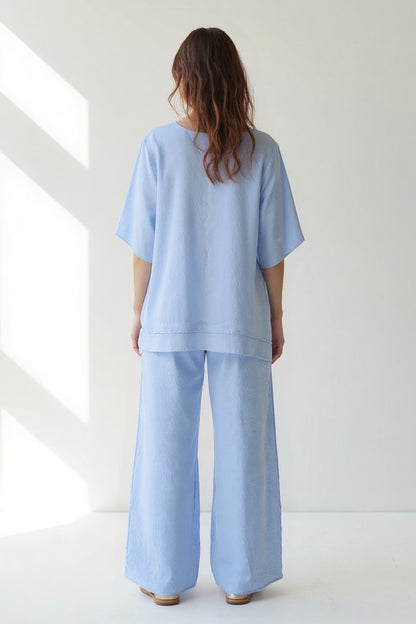 Completo ampio in tessuto leggero | Maglia oversize e pantaloni larghi