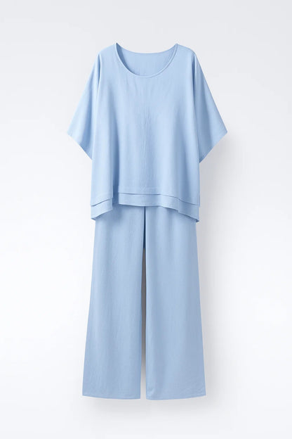 Completo ampio in tessuto leggero | Maglia oversize e pantaloni larghi