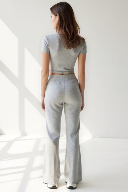 Completo casual sportivo in jersey | T-shirt corta e pantaloni con coulisse | Vestibilità comoda