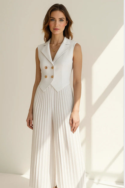 Completo elegante con gilet sartoriale e pantaloni plissé | Due pezzi coordinati