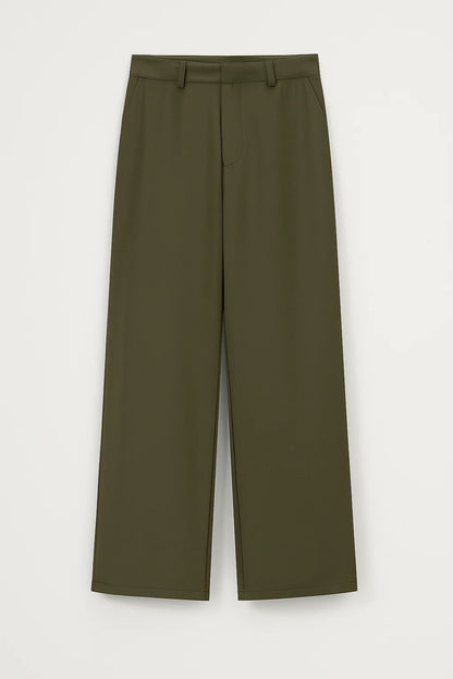 Completo elegante due pezzi con top senza maniche e pantaloni a palazzo