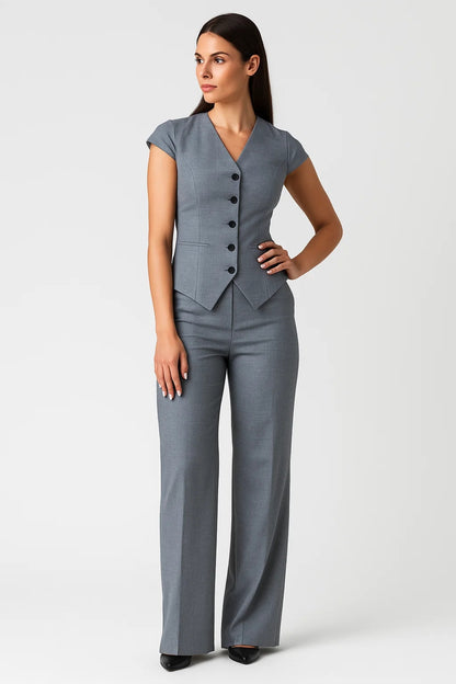 Completo pantalone elegante da donna | Vestibilità sartoriale | Grigio antracite