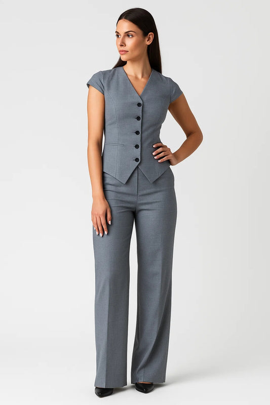 Completo pantalone elegante da donna | Vestibilità sartoriale | Grigio antracite