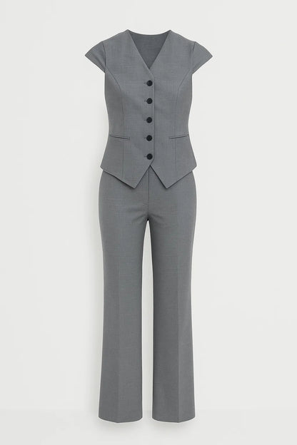 Completo pantalone elegante da donna | Vestibilità sartoriale | Grigio antracite