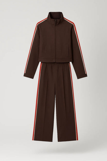 Completo sportivo con giacca e pantaloni ampi | Stile casual con righe laterali