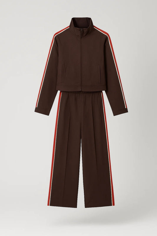 Completo sportivo con giacca e pantaloni ampi | Stile casual con righe laterali