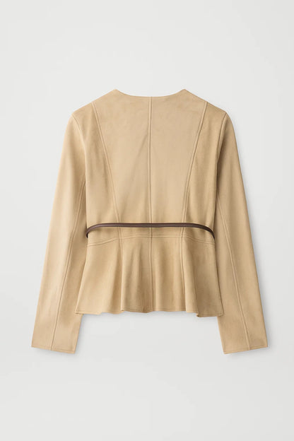 Giacca con zip e cintura sottile in vita