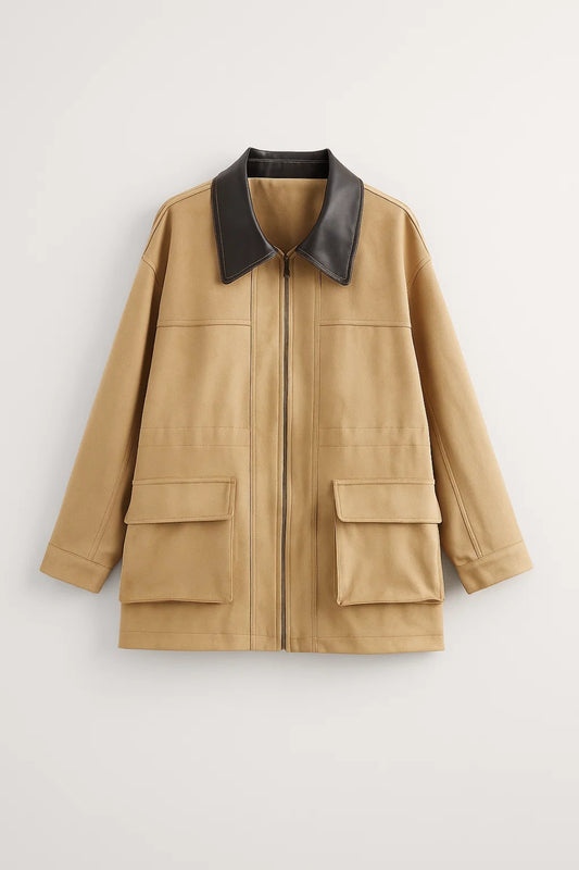 Giacca con zip e tasche applicate