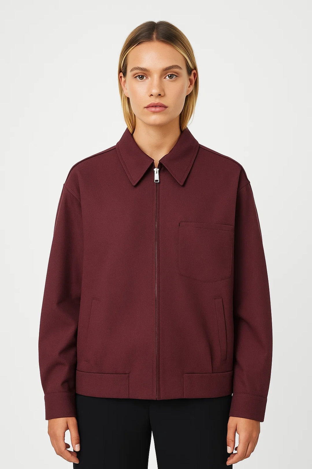 Giacca con zip e tasche frontali