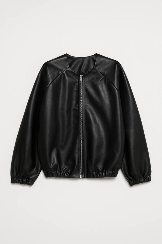 Giacca corta con zip e bordo elasticizzato | Essenziale e versatile