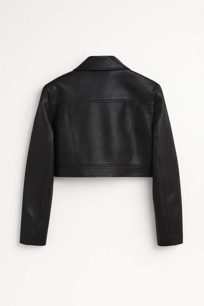 Giacca corta stile biker con zip asimmetrica