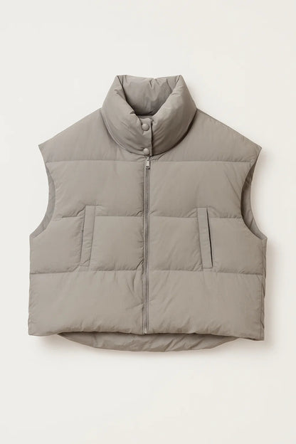 Gilet corto imbottito con collo alto