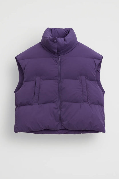 Gilet corto imbottito con collo alto