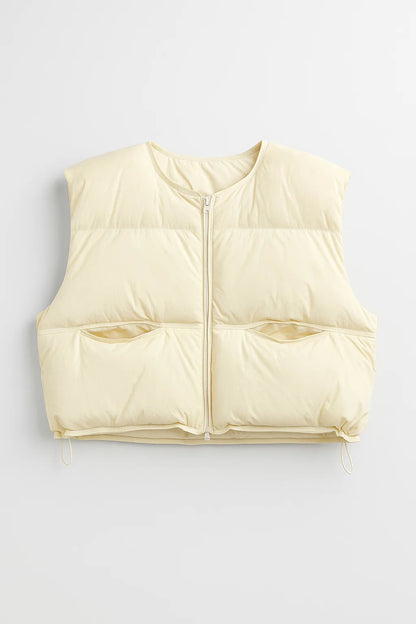 Gilet imbottito corto con coulisse regolabile