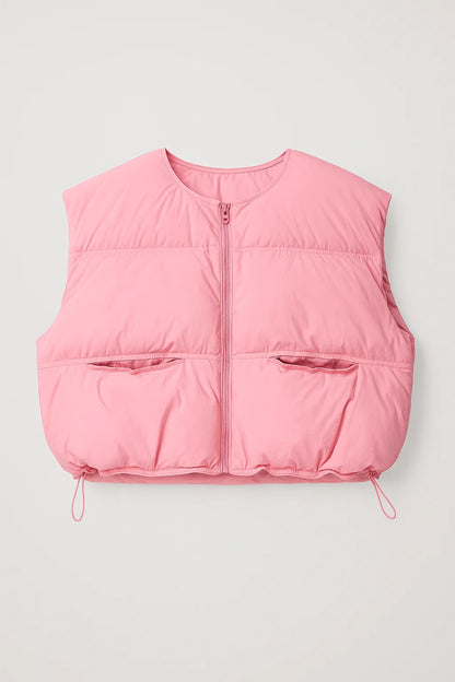 Gilet imbottito corto con coulisse regolabile