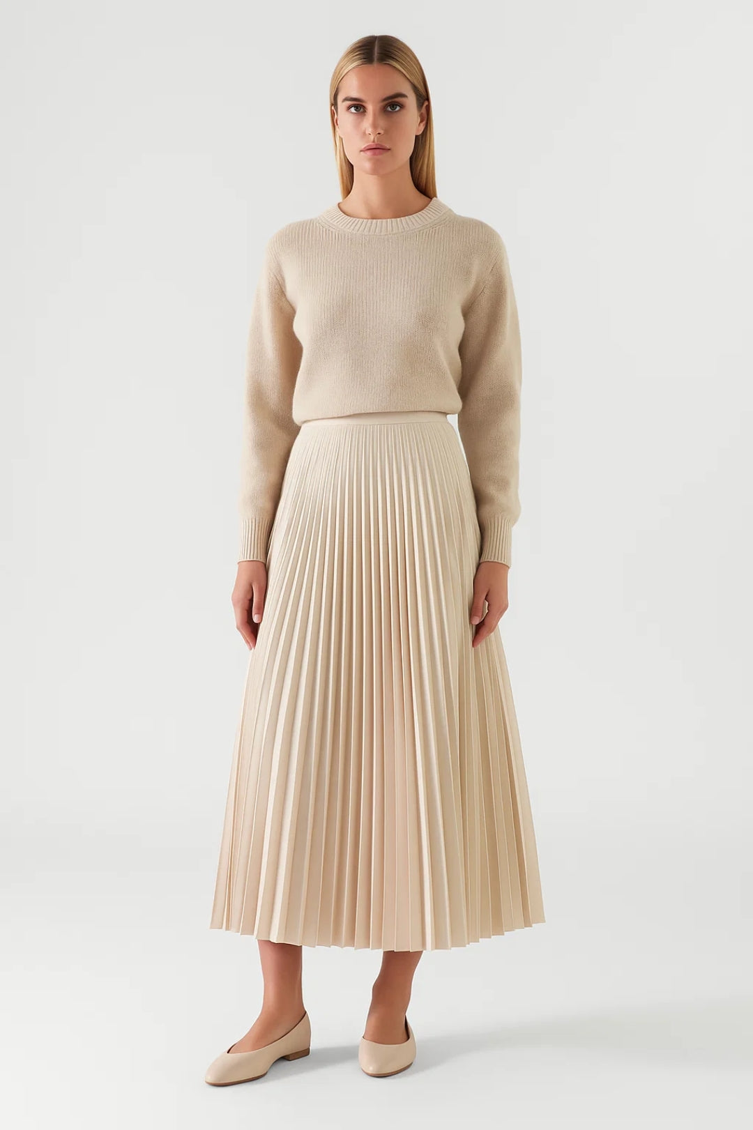 Gonna midi plissé a vita alta | Stile elegante e femminile